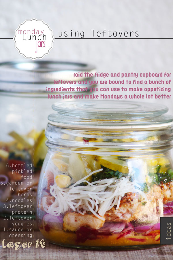 Monday Lunch Jars using Leftovers